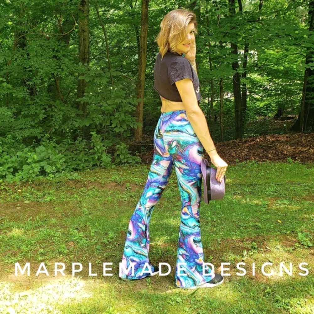 NWT* Xs/ X Long 24x35 flares💜 MarpleMade Designs  super soft yoga, low rise, - Picture 4 of 16